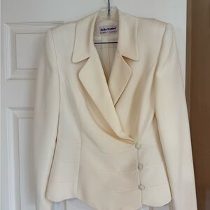 Zola Keller Ivory silk suit jacket and skirt set. Size 10. Worn once.